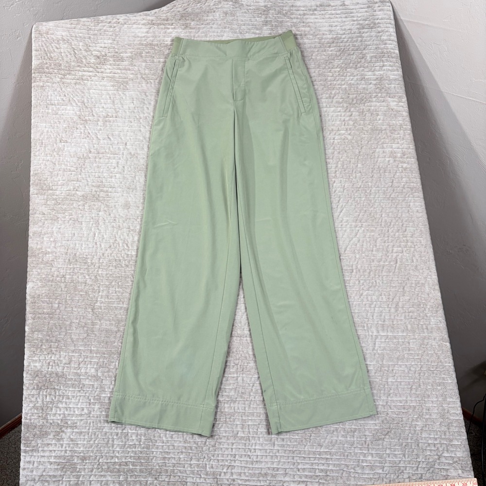 Athleta Brooklyn Wide Leg Pants Sage Green Size 0 Petite High Rise Travel Work